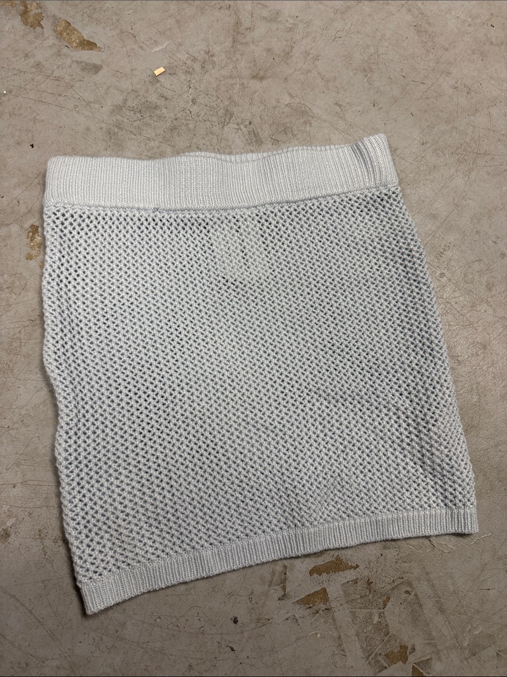Light Blue Knit Mini Skirt See Thru - Size 6 - LIKE NEW - COLLUSION